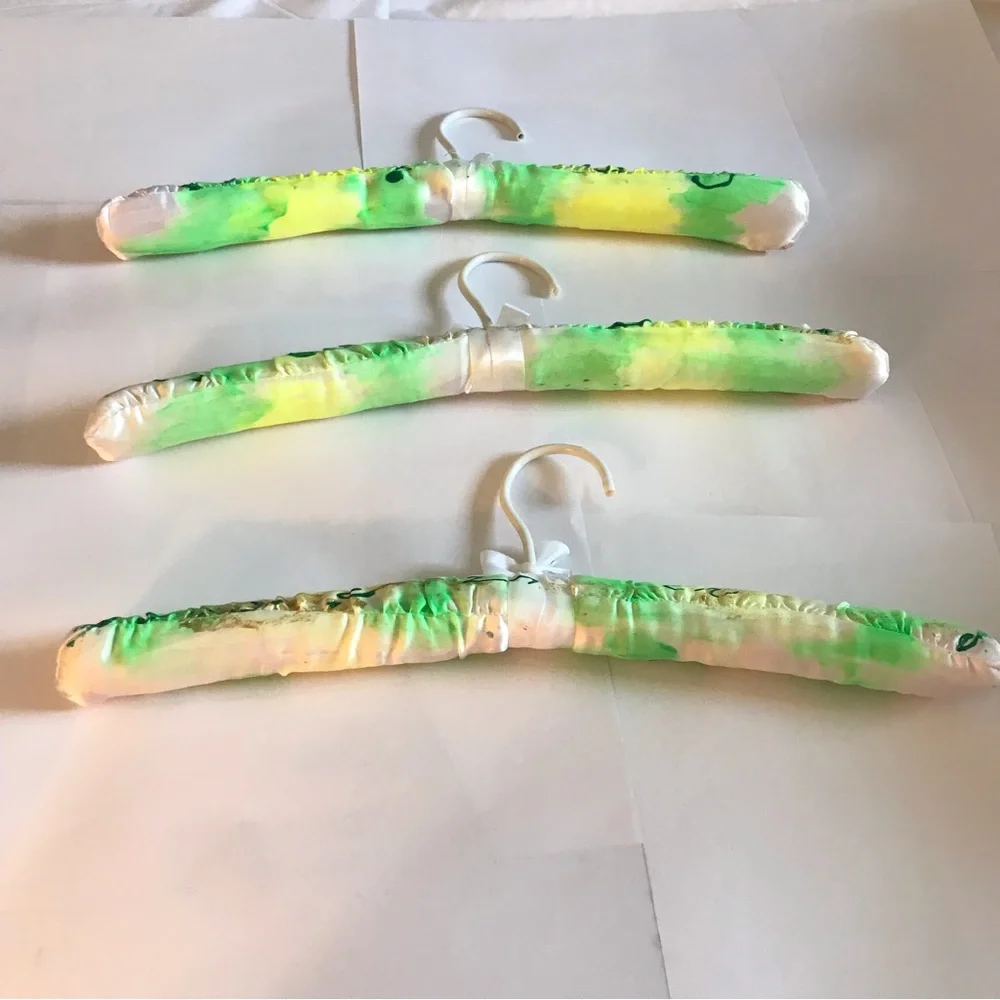 New Four Satin Hangers Designed and Hand Painted by Artist